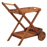 Tea Trolley Solid Acacia Wood - Top-Down View