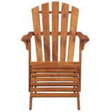 Garden Adirondack Chair with Footrest Solid Acacia Wood - Front View