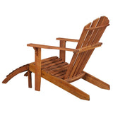 Garden Adirondack Chair with Footrest Solid Acacia Wood - Side View