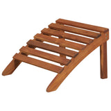 Garden Adirondack Chair with Footrest Solid Acacia Wood - Close-Up Angle