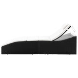 Sun Lounger with Cushion Poly Rattan Black - Side View