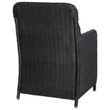 Outdoor Chairs with Cushions 2 pcs Poly Rattan Black - 45-Degree Angle