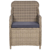 Outdoor Chairs with Cushions 2 pcs Poly Rattan Brown