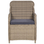 Outdoor Chairs with Cushions 2 pcs Poly Rattan Brown