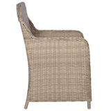 Outdoor Chairs with Cushions 2 pcs Poly Rattan Brown - Top-Down View