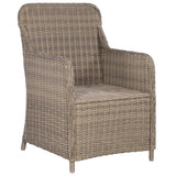Outdoor Chairs with Cushions 2 pcs Poly Rattan Brown - Rear View