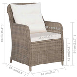 Outdoor Chairs with Cushions 2 pcs Poly Rattan Brown