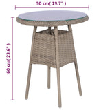 3 Piece Bistro Set with Cushions Poly Rattan Brown - Extra Image