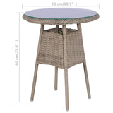 3 Piece Bistro Set with Cushions and Pillows Poly Rattan Brown - Extra Image