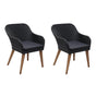 Outdoor Chairs with Cushions 2 pcs Poly Rattan Black