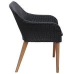 Outdoor Chairs with Cushions 2 pcs Poly Rattan Black