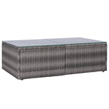 8 Piece Garden Lounge Set with Cushions Poly Rattan Grey