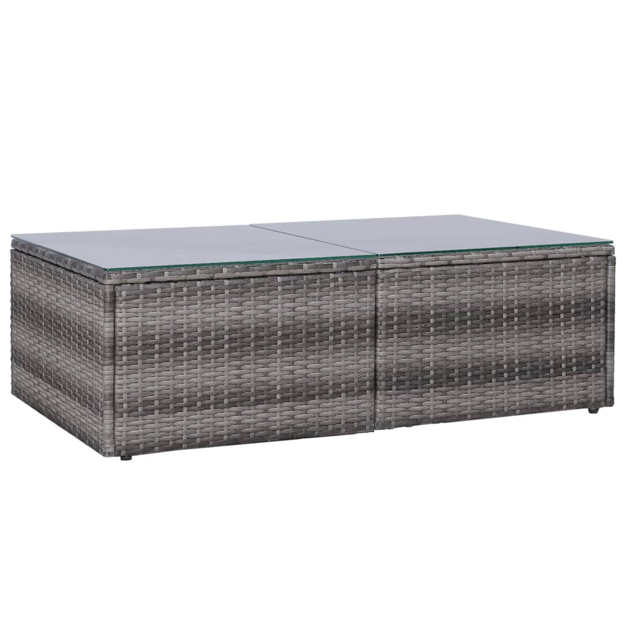 8 Piece Garden Lounge Set with Cushions Poly Rattan Grey