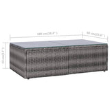 8 Piece Garden Lounge Set with Cushions Poly Rattan Grey