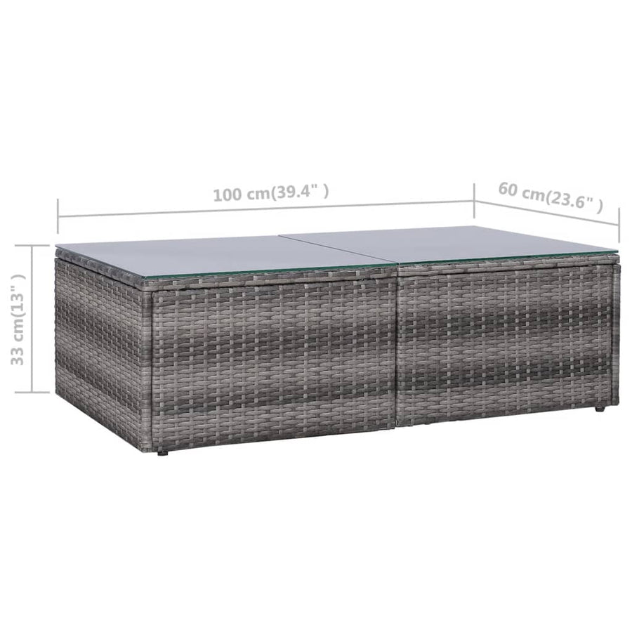 8 Piece Garden Lounge Set with Cushions Poly Rattan Grey