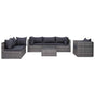 7 Piece Garden Sofa Set with Cushions&Pillows Poly Rattan Grey