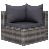 7 Piece Garden Sofa Set with Cushions & Pillows Poly Rattan Grey - Top-Down View