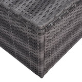 5 Piece Garden Sofa Set with Cushions & Pillows Poly Rattan Grey