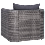 Garden Chair with Cushion and Pillow Poly Rattan Grey