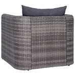 Garden Chair with Cushion and Pillow Poly Rattan Grey