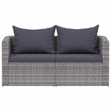 Garden Corner Sofas 2 pcs Grey Poly Rattan - Side View