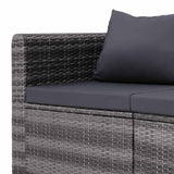 Garden Corner Sofas 2 pcs Grey Poly Rattan - Rear View