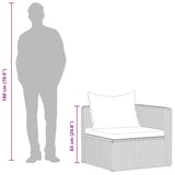 Garden Corner Sofas 2 pcs Grey Poly Rattan - Low Angle