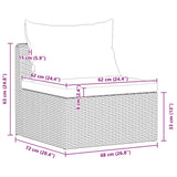 3 Piece Garden Sofa Set with Cushions Grey Poly Rattan
