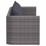 4 Piece Garden Sofa Set with Cushions Grey Poly Rattan