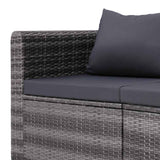 4 Piece Garden Sofa Set with Cushions Grey Poly Rattan - 45-Degree Angle