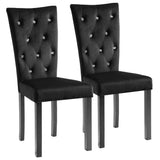 Dining Chairs 2 pcs Black Velvet - Front View