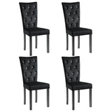 Dining Chairs 4 pcs Black Velvet