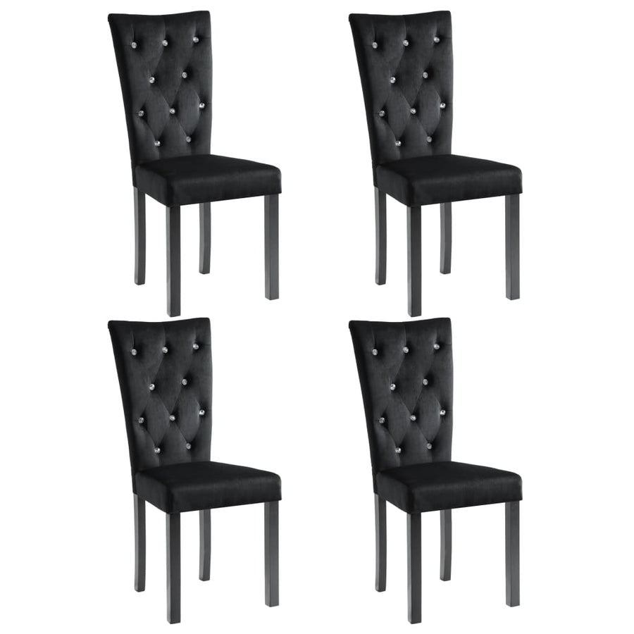 Dining Chairs 4 pcs Black Velvet