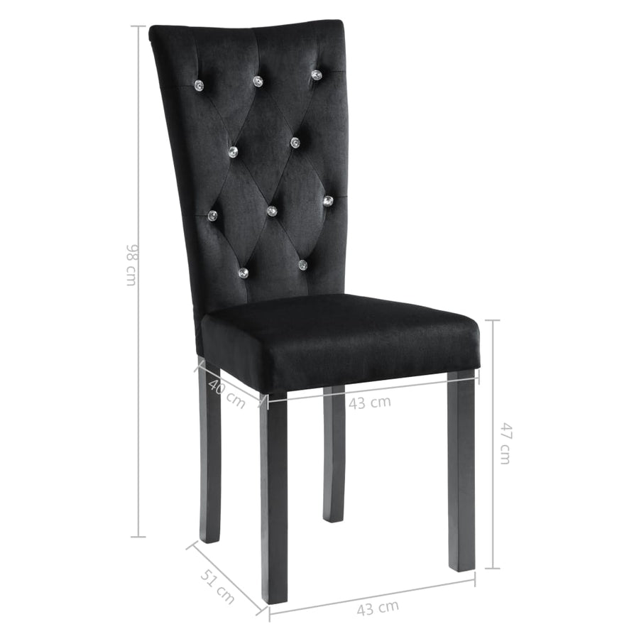 Dining Chairs 4 pcs Black Velvet