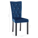 Dining Chairs 4 pcs Dark Blue Velvet