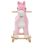 Rocking Animal Horse Plush 65x32x58 cm Pink