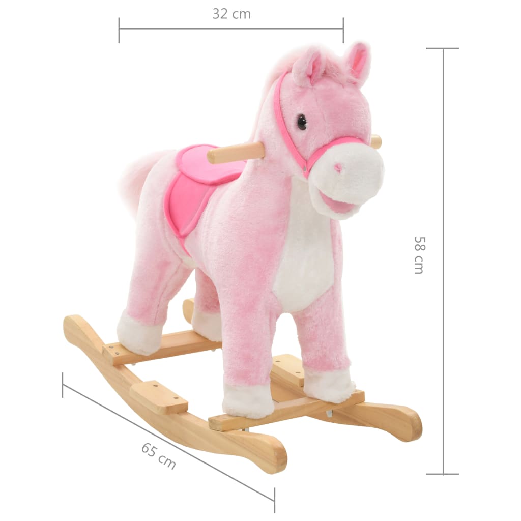 Rocking Animal Plush 65X32X58 Cm Pink