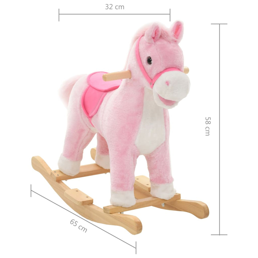 Rocking Animal Plush 65X32X58 Cm Pink