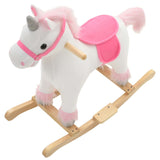 Rocking Animal Unicorn Plush 65x32x58 cm White and Pink - Top-Down View