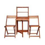 3 Piece Folding Bistro Set Solid Acacia Wood - Side View