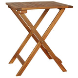 3 Piece Folding Bistro Set with Cushions Solid Acacia Wood - Front View
