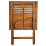 3 Piece Folding Bistro Set with Cushions Solid Acacia Wood - Side View