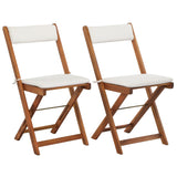 3 Piece Folding Bistro Set with Cushions Solid Acacia Wood - 45-Degree Angle