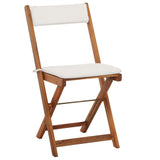 3 Piece Folding Bistro Set with Cushions Solid Acacia Wood - Rear View