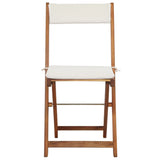 3 Piece Folding Bistro Set with Cushions Solid Acacia Wood - Close-Up Angle