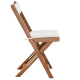 3 Piece Folding Bistro Set with Cushions Solid Acacia Wood - Low Angle