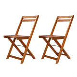 3 Piece Folding Bistro Set Solid Acacia Wood - Side View