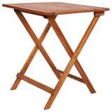 3 Piece Folding Bistro Set Solid Acacia Wood - Top-Down View