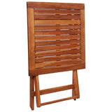 3 Piece Folding Bistro Set Solid Acacia Wood - Rear View