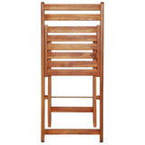 3 Piece Folding Bistro Set Solid Acacia Wood - Close-Up Angle